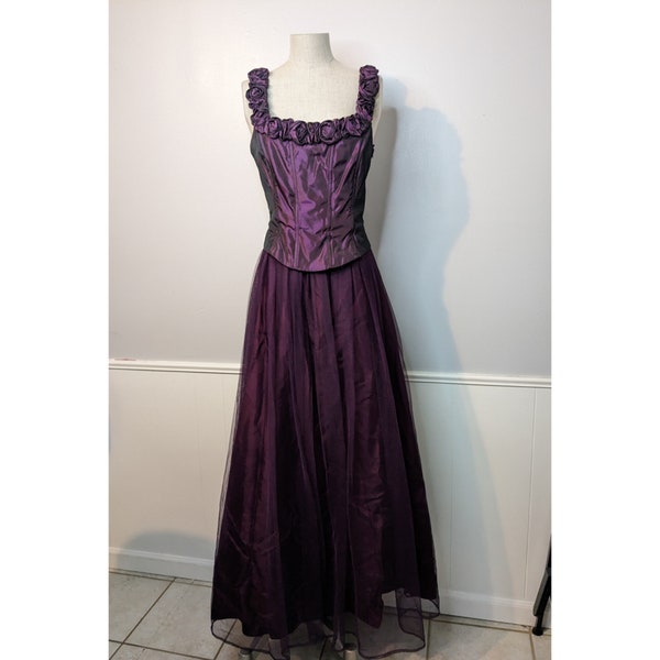 Vintage Tulle Purple Prom Evening Dress       fg2985 main image 0