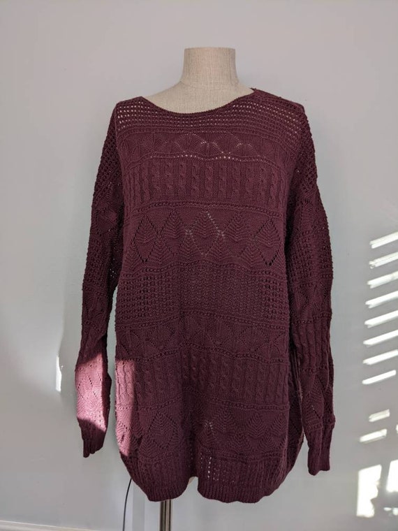 Vintage 90s Liz and Co Purple Knit Sweater - image 7