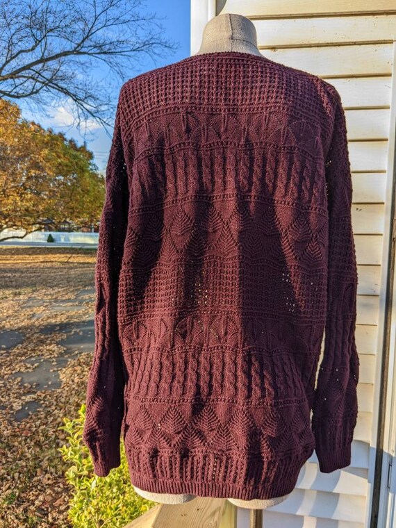 Vintage 90s Liz and Co Purple Knit Sweater - image 4