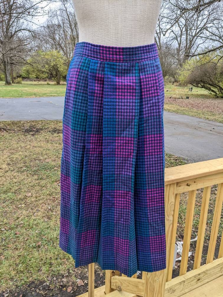 Vintage 60s Pendleton Wool Check Skirt - Etsy