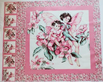 VINTAGE FABRIC PANELS (2) Woodland Fairy