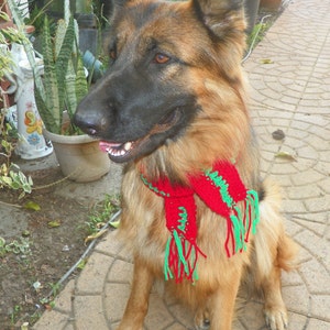 Christmas Dog Scarf Red Green Size 4XLarge Ready to Ship