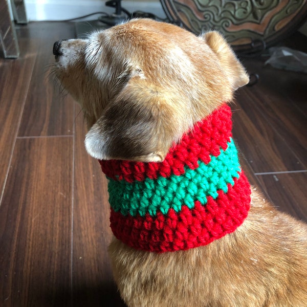 Christmas Dog Cowl  Sizes XXS-3XL