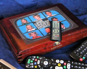 TV Remote Unit Storage Box, Re-Purposed Cigar Box, Old TV Show, the Brady Bunch, OOAK  (Box No. 317)