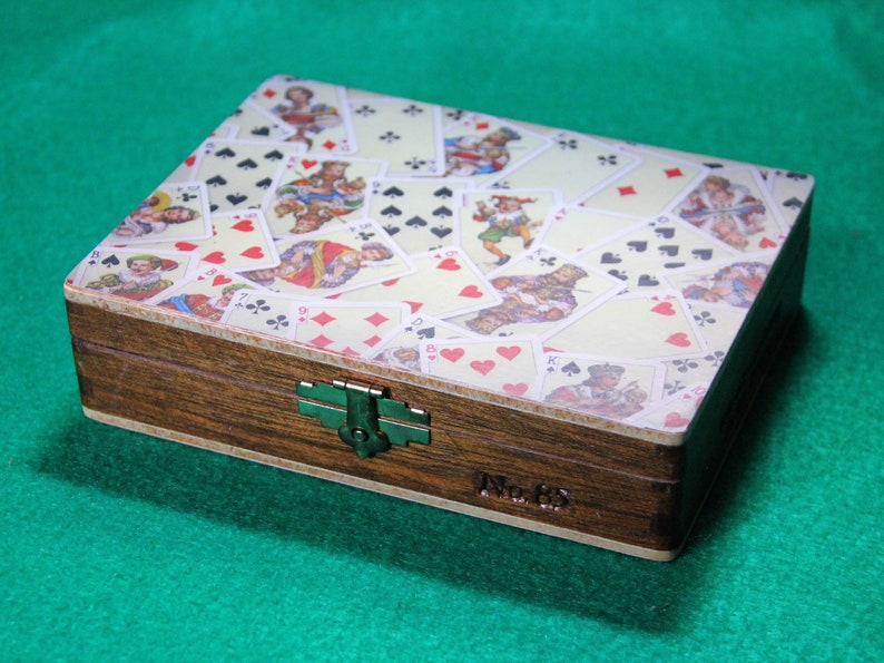 Playing Card Deck Storage Box Keepsake Box Repurposed Wooden Etsy