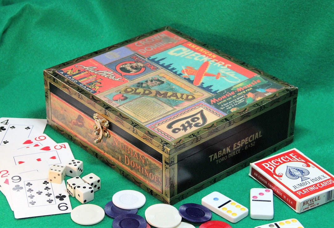 Game/playing Cards Storage Box Keepsake Box Repurposed Etsy