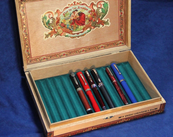 Fountain Pen Collection Storage Case Repurposed Wooden Cigar Etsy