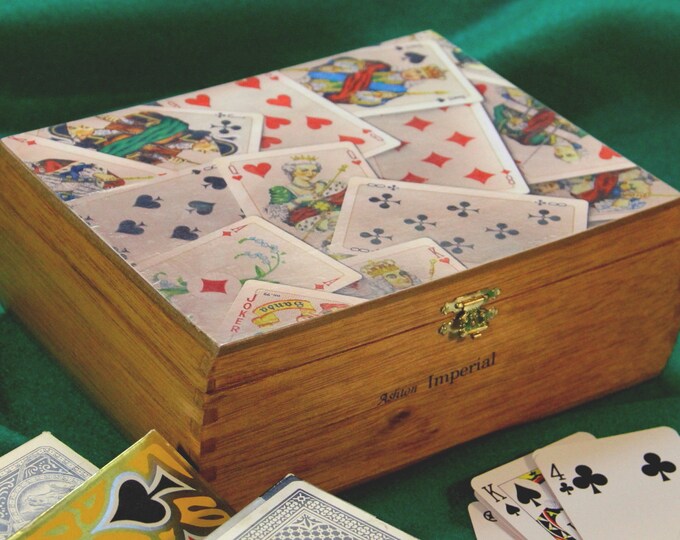 Playing Card Deck Storage Box Keepsake Box Repurposed Wooden Etsy