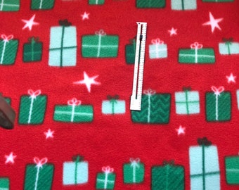 Christmas Blanket Fleece Reversiable Backing is Green 36"x60"