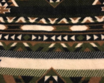 Navajo Fleece  Blanket with Brown or Black Backing  Choose From Sewn or Tied