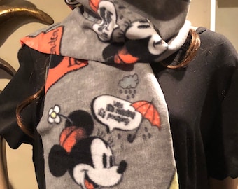 Mickey and Minnie  XLong Fleece Scarf Teen-Adult  Free Shipping