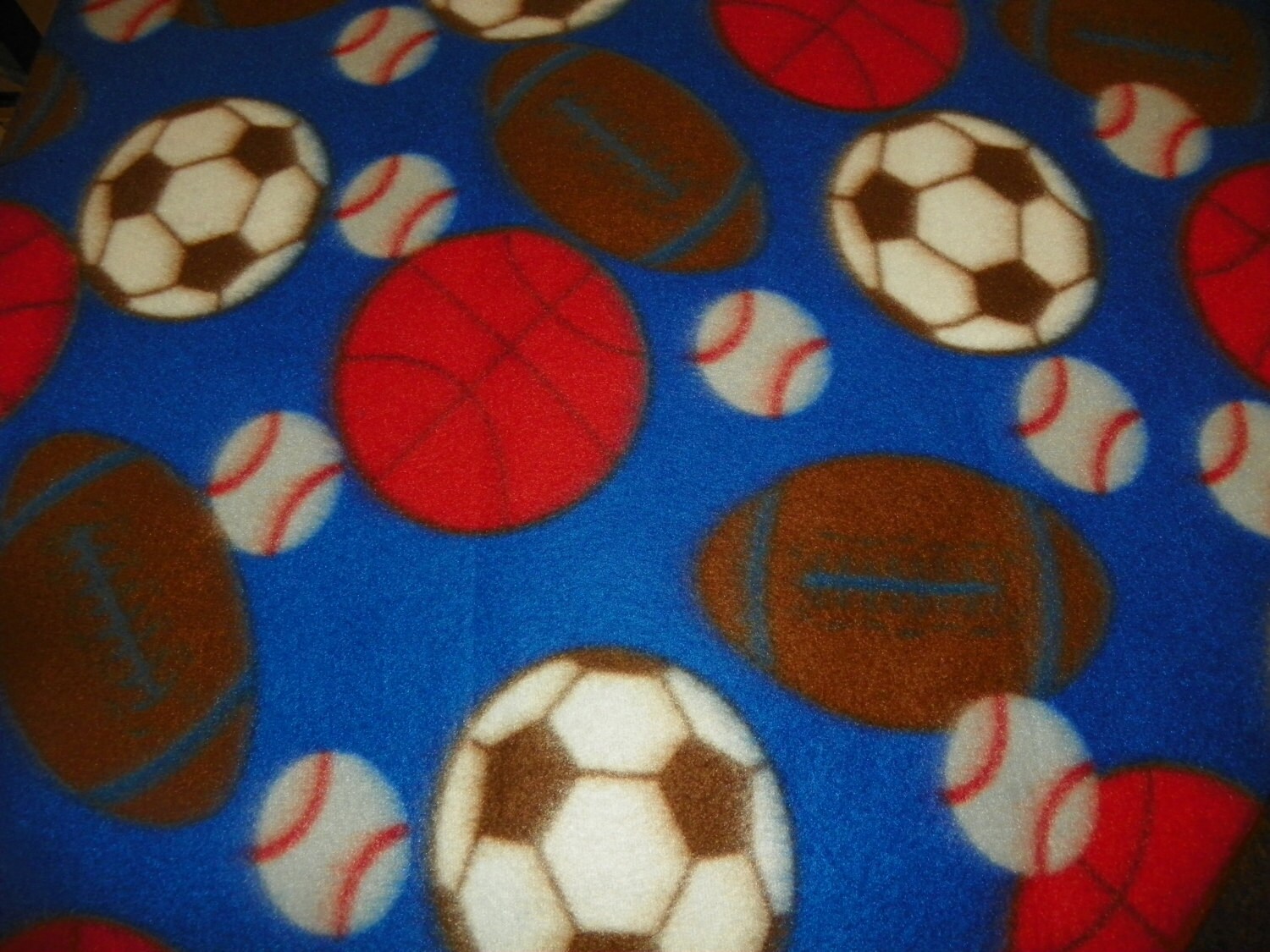 Sports Fleece Blanket for a Boy Choose From Navy Brown or Black Backing