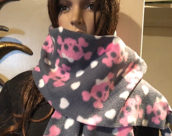 Skulls  Fleece Scarf Teen-Adult Ready to Ship Free Shipping