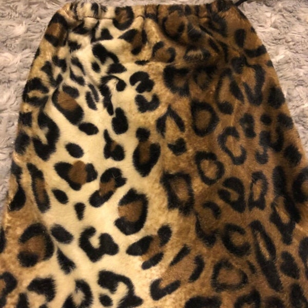 Cheetah Pouch Fleece Bag for Makeup IPad School Supplies