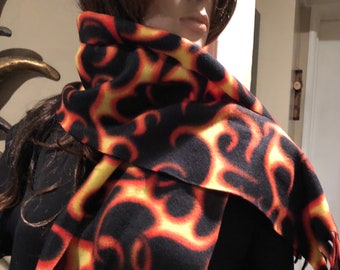 Flames Fleece Scarf Style Teen-Adult Ready To Ship Free Shipping