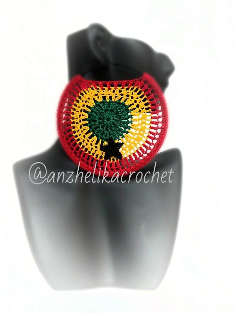 Ghana Flag Colors Hoop Earrings Crochet Hoop Earrings Hoop Etsy