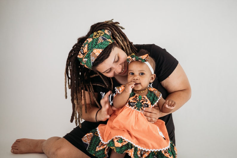 Mommy and Mini, Ankara Baby Dress, Mother's Day Gift, Mommy and Daughter, African Print Fashion, Ankara Headwrap image 3