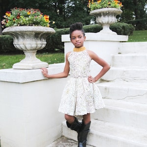 Feuille Dress, Girls African Dress, Girls Ankara Dress, African Clothes
