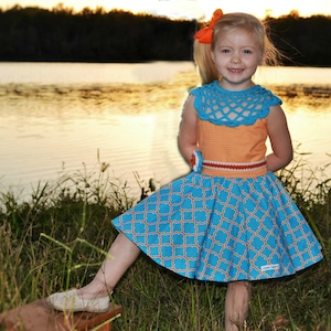 Teal and Orange Flower Girl Dress - Etsy Teal and Orange Flower Girl Dress - Etsy