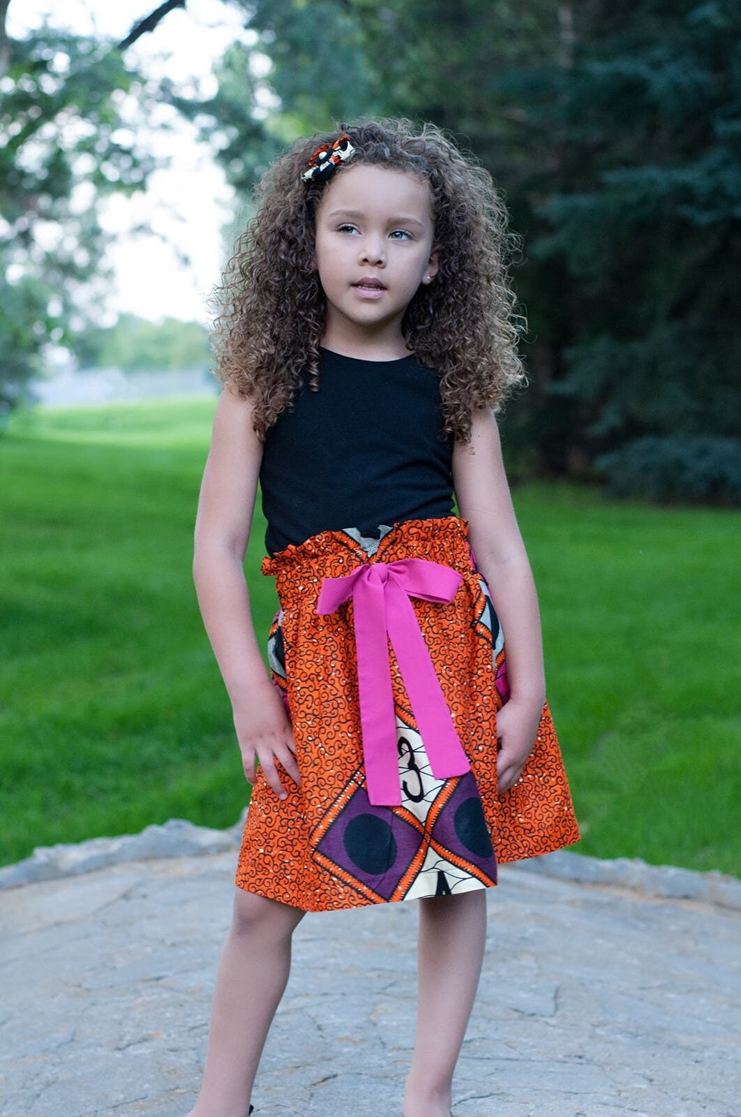 Ankara Orange Skirt Ankara Skirt Kids African Skirt Fall Skirt School Skirt Etsy