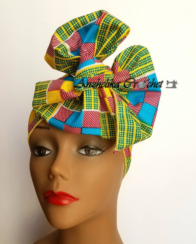 Kente Head Tie African Headwrap Ankara Headwrap Gele Wax Etsy