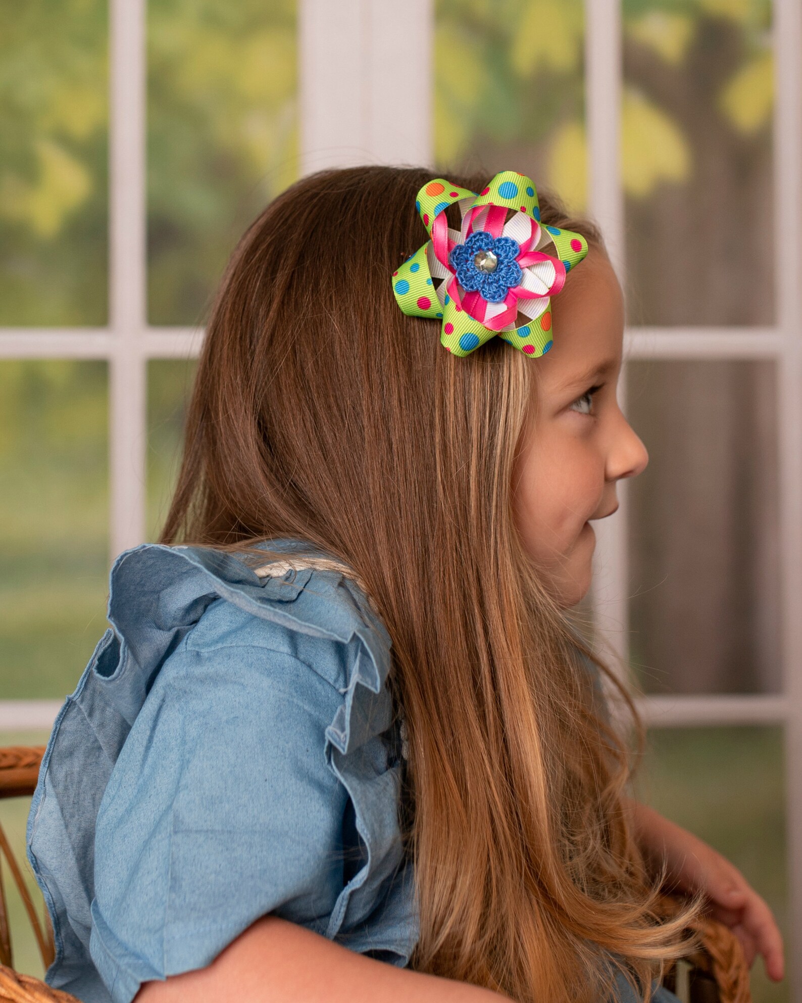 Green Hairclip Spring Barrette Ribbons Hairclip Hair Etsy