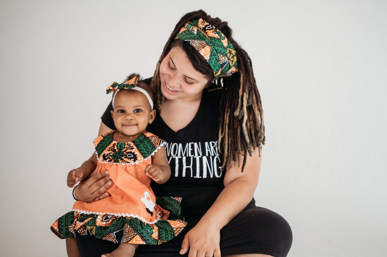 Mommy and Mini, Ankara Baby Dress, Mother's Day Gift, Mommy and Daughter, African Print Fashion, Ankara Headwrap image 4