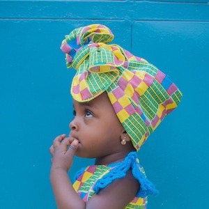 Kente Head Tie, African Headwrap, Ankara Headwrap, Gele, Wax Head Tie, Foulard, Kitenge Headwrap, Ankara Crown, Head Scarf, Black History