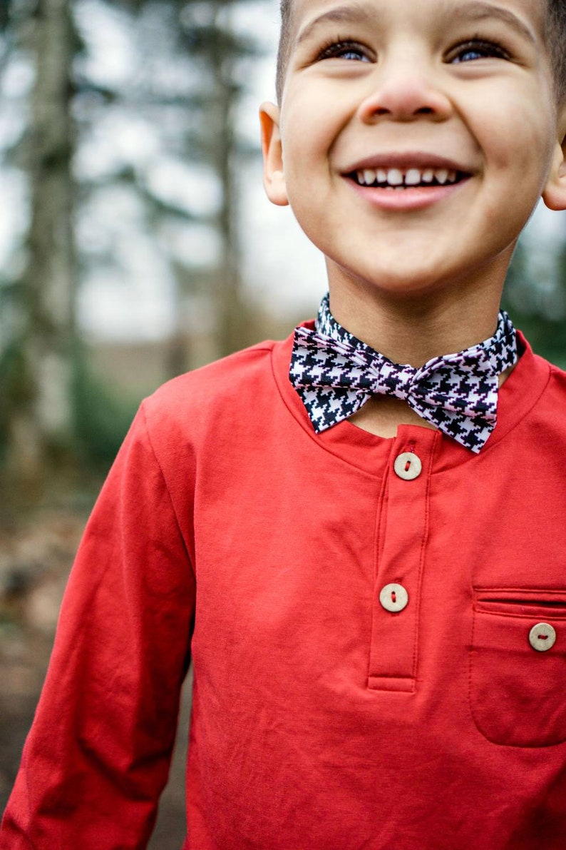 Black Houndstooth Bow Tie Boys Bow Tie Baby Bow Tie Etsy