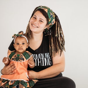 Mommy and Mini, Ankara Baby Dress, Mother's Day Gift, Mommy and Daughter, African Print Fashion, Ankara Headwrap image 5