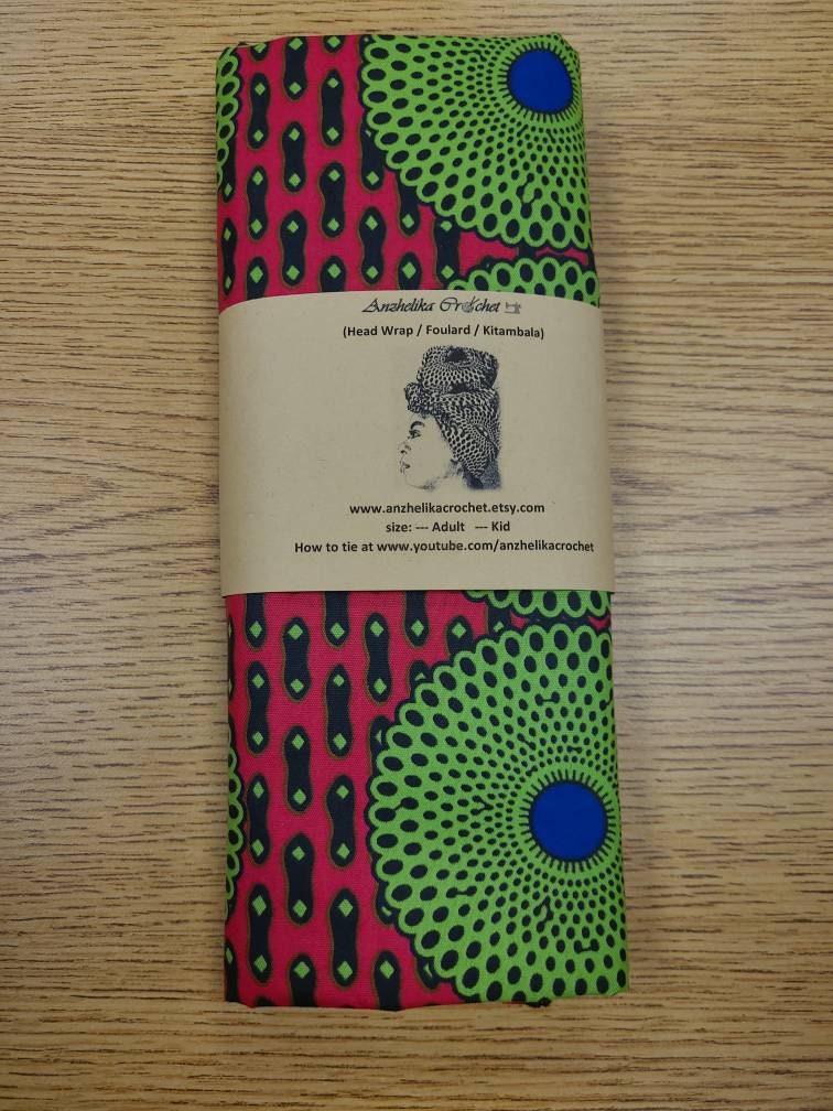 African Headwrap, Ankara Headwrap, Gele, Wax Head Tie, Foulard, Kitenge Headwrap, Ankara Crown, Head Scarves