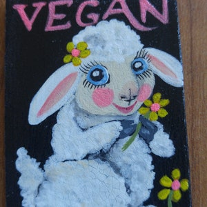 Vintage style Vegan lamb sign