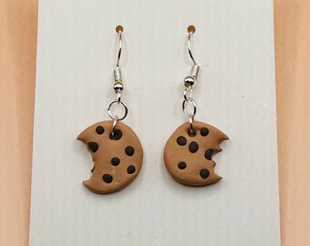 Chocolate Chip Cookie Drop Earrings