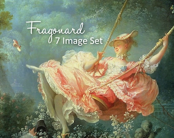 Jean-Honore Fragonard images set (7 paintings) - DIGITAL DOWNLOAD