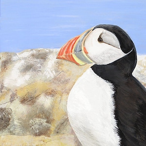 Puffin, Ocean, Sea bird, giclee print, fine art, wildlife, Wall Decor