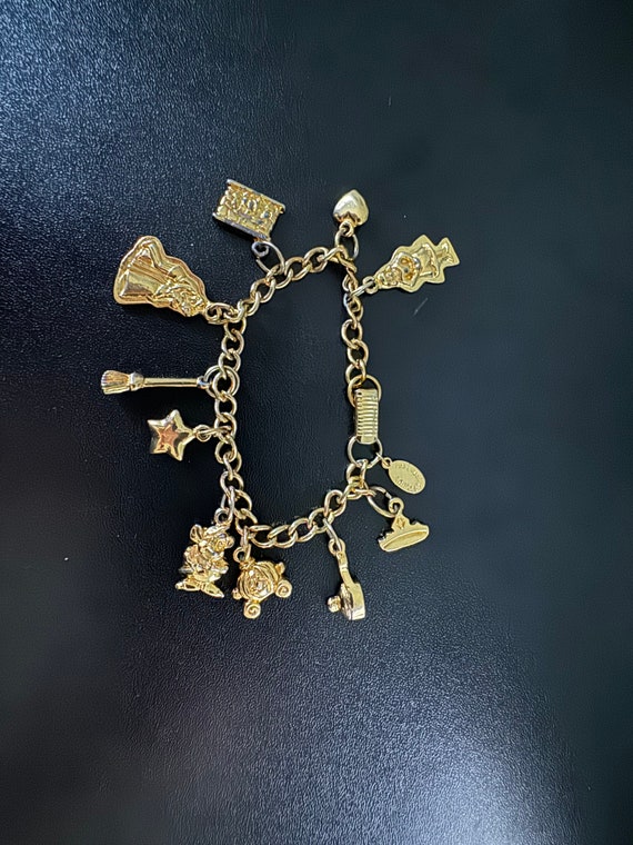 Vintage Disney Cinderella gold charm bracelet