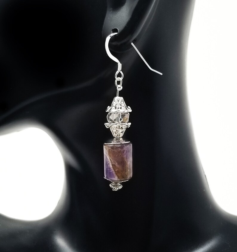 Amethyst Earrings Sterling Silver Dangle Earrings Gift for Women Wedding Jewelry for Brides Purple Gemstone Jewelry Bridal Earrings