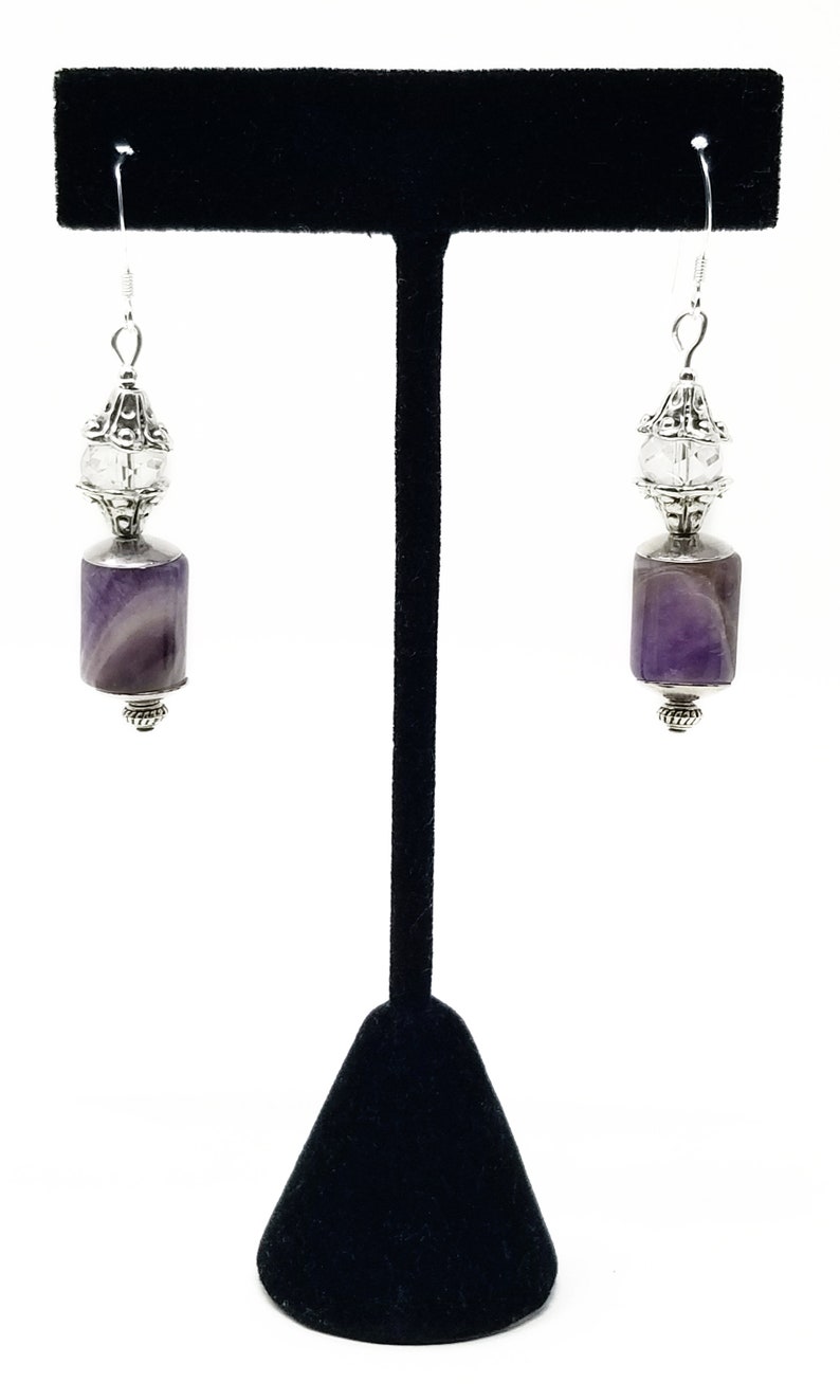 Amethyst Earrings Sterling Silver Dangle Earrings Gift for Women Wedding Jewelry for Brides Purple Gemstone Jewelry Bridal Earrings