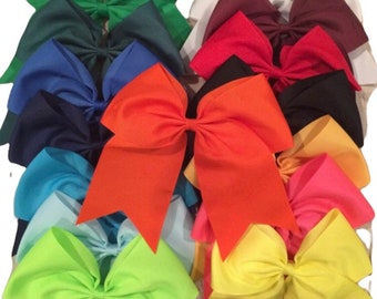 Chixx Cheer Dance Softball Bows-Solid 7" x 7" - Ships from the U.S.A. Blue, Pink, Red, Green, Yellow, White, Black, Neon, Orange, Maroon