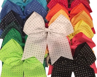 Chixx Cheer Dance Competition Soccer Softball Hair Bows-Full Rhinestone Bows 7" x 7" - Ships from the U.S.A.