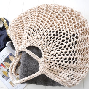 Knitting Pattern Shopper Shopping Bag Beach Bag BIG NETTY No.218E immagine 2