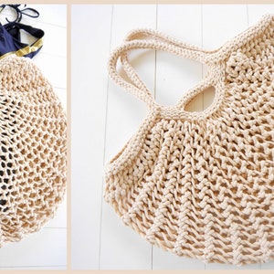 Knitting Pattern Shopper Shopping Bag Beach Bag BIG NETTY No.218E immagine 4