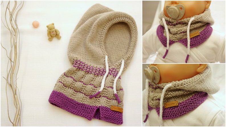 Knitting Hooded Scarf for Kids LITTLE HOODY No.187E image 3