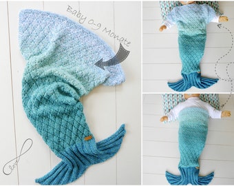 Knitting Pattern - Baby Blanket LITTLE MERMAID - No.164E