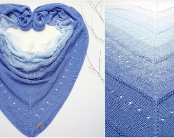 Knitting Pattern – Triangular Shawl LISSIEEE XXL – no.208E