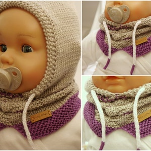 Knitting - Hooded Scarf for Kids LITTLE HOODY - No.187E