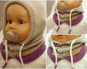 Knitting - Hooded Scarf for Kids LITTLE HOODY - No.187E