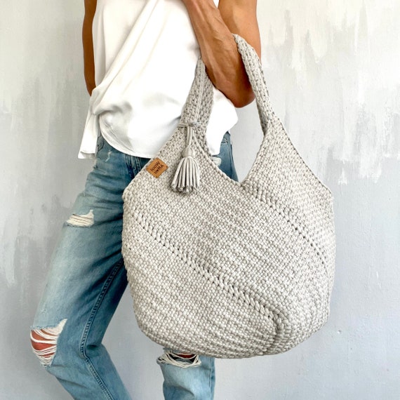 【OPEN YY】SEA COLLECTION KNITTED BAG SILVER OPEN YY