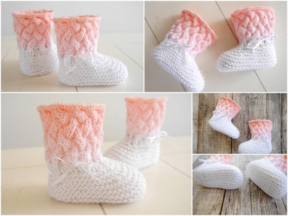 Strickanleitung Babyschuhe Ombre Farbverlauf No165