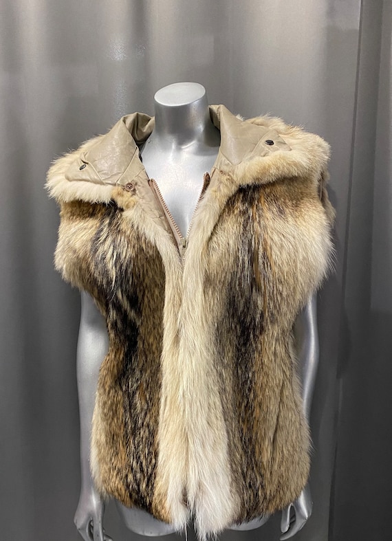 Vintage Sleeveless Luxury Fox Fur Vest